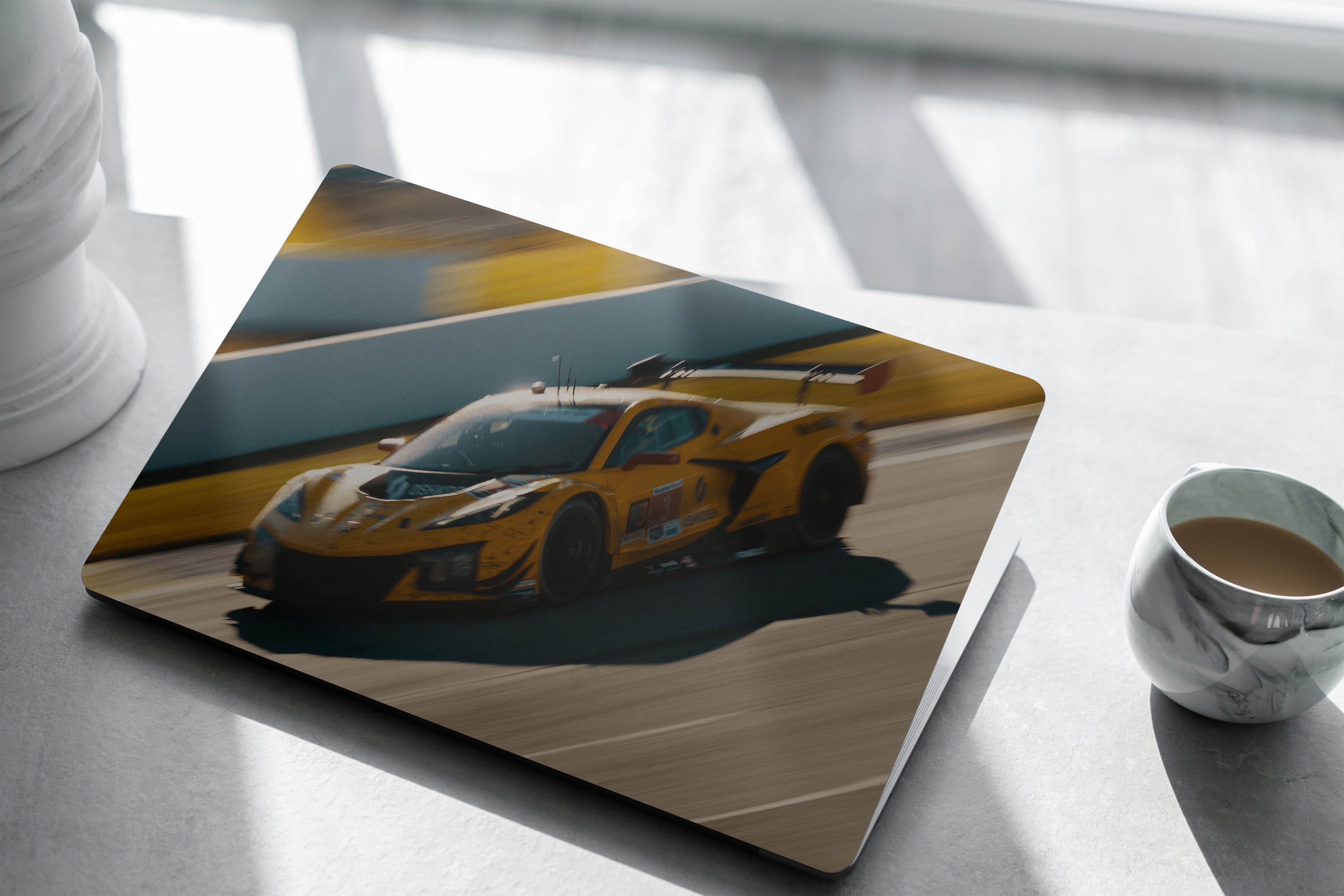 Corvette Z06 GT3 Yellow MacBook Wrap