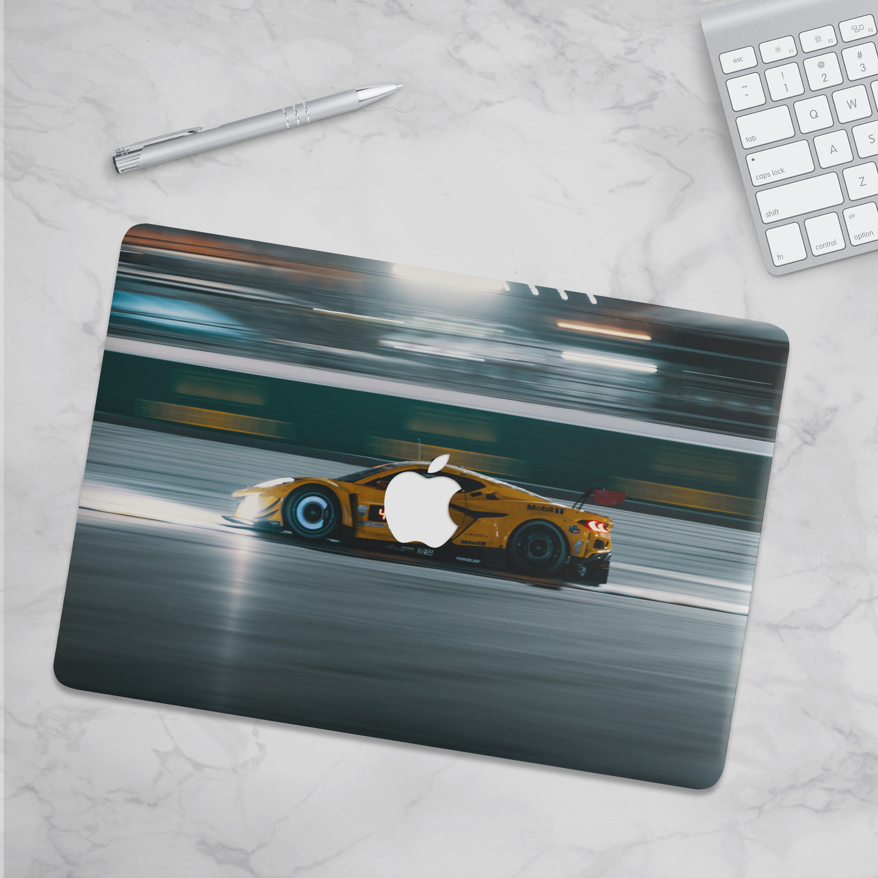 Corvette Z06 GT3 Yellow Side MacBook Wrap
